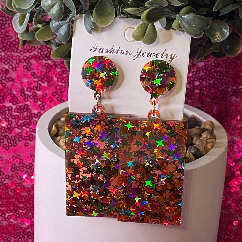 Boutique sparkly star earrings new